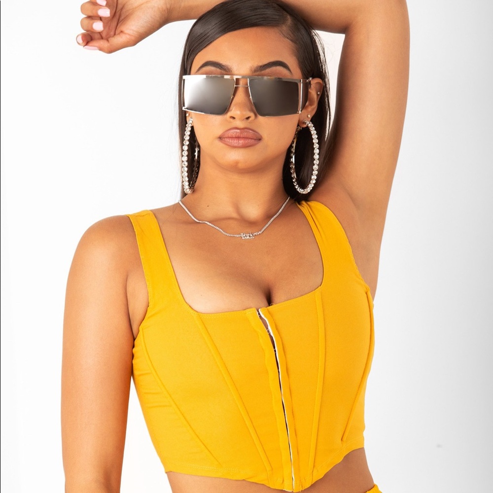 SORELLA yellow tank corset top